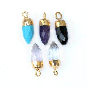 Bullet Stone Pendant Gold Electro Plated